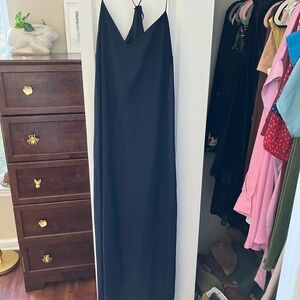 Amsale Black Backless Maxi Dress